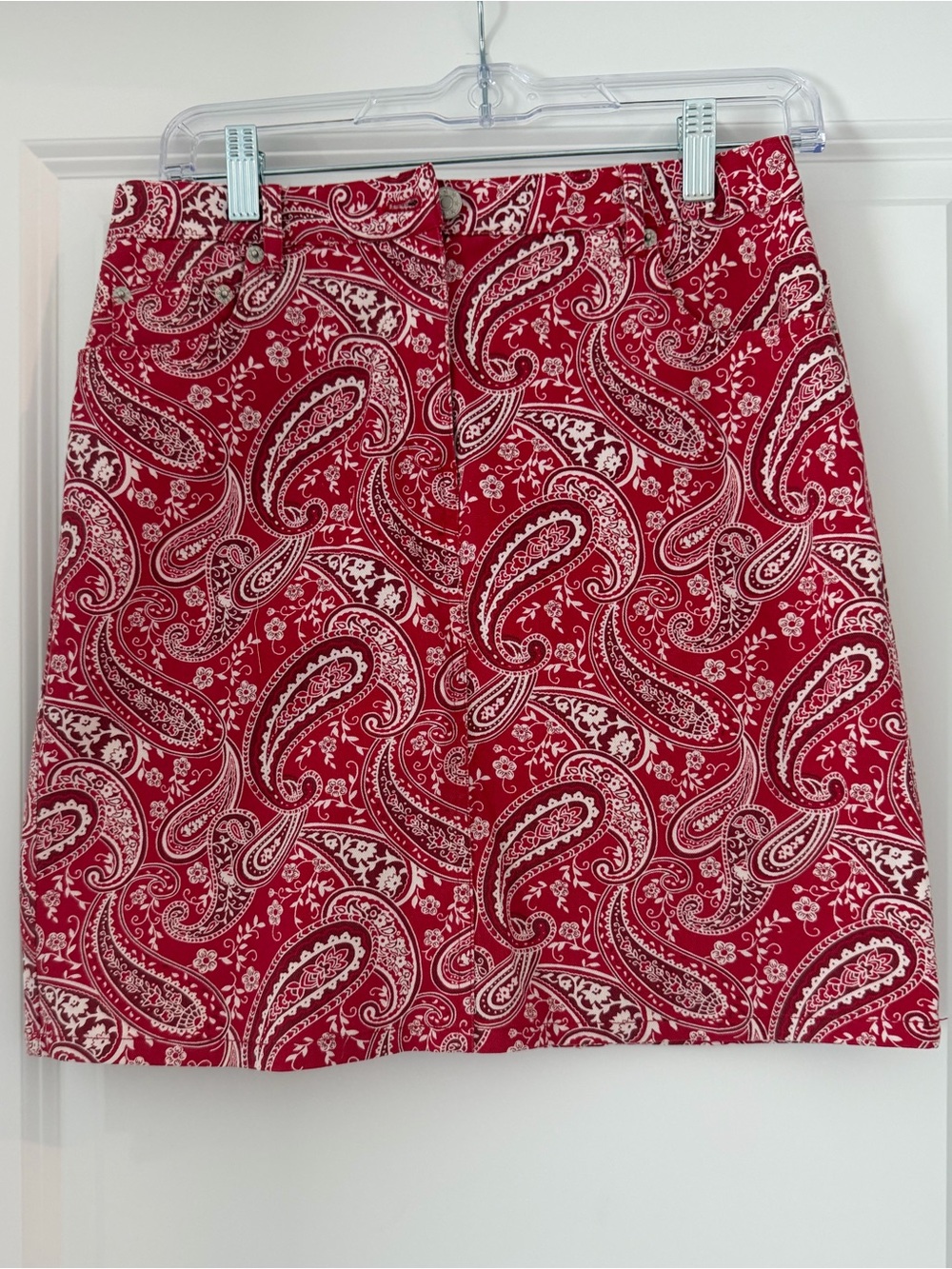 Charter Club Bandana Print Denim Skirt